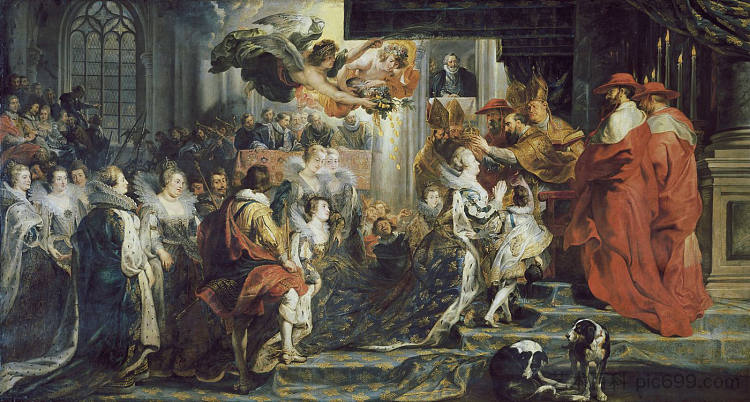 玛丽·德·美第奇的加冕典礼 Coronation of Marie de Medici (1622 - 1624)，彼得·保罗·鲁本斯