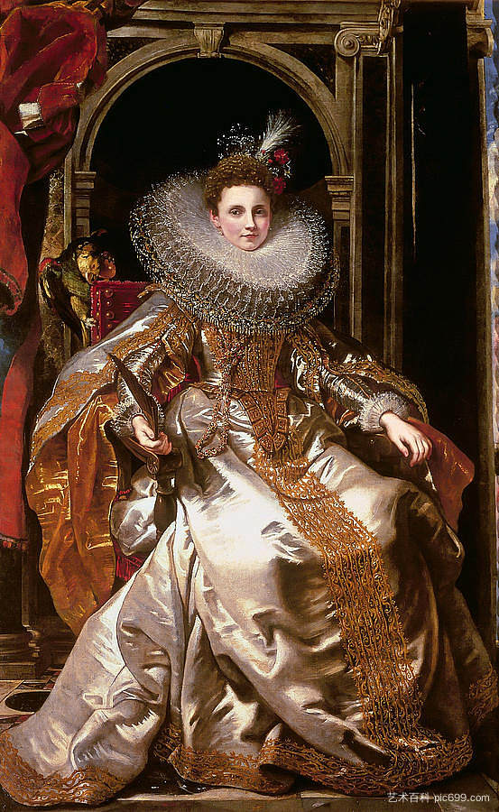 马尔凯萨·玛丽亚·塞拉·帕拉维奇诺的肖像 Portrait of Marchesa Maria Serra Pallavicino (1606)，彼得·保罗·鲁本斯