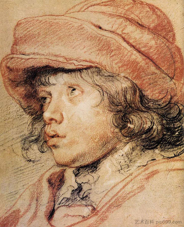 戴红帽子的儿子尼古拉斯 Son Nicolas with a Red Cap (1625 - 1627)，彼得·保罗·鲁本斯