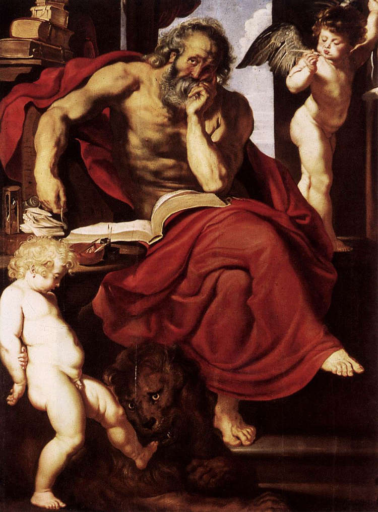 圣杰罗姆在他的冬宫 St. Jerome in His Hermitage (1608 - 1609)，彼得·保罗·鲁本斯