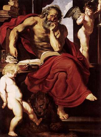 圣杰罗姆在他的冬宫 St. Jerome in His Hermitage (1608 – 1609)，彼得·保罗·鲁本斯