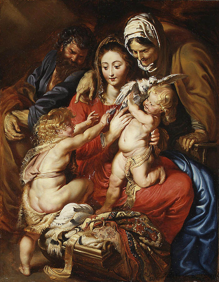 圣家族与圣伊丽莎白圣约翰和鸽子 The Holy Family with Saint Elizabeth Saint John and a Dove，彼得·保罗·鲁本斯