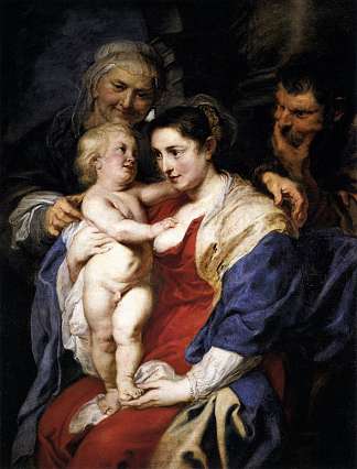 圣安妮家族 The Holy Family with St. Anne (c.1630)，彼得·保罗·鲁本斯