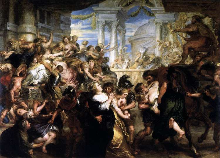 绑架萨比娜人 The abduction of the Sabinas (c.1635 - c.1637)，彼得·保罗·鲁本斯