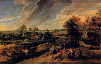 农场工人从田间归来 The Return of the Farm Workers from the Fields (c.1635 – c.1640)，彼得·保罗·鲁本斯