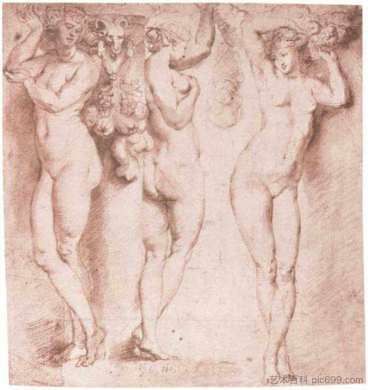 三个女神像 The Three Caryatids,彼得·保罗·鲁本斯