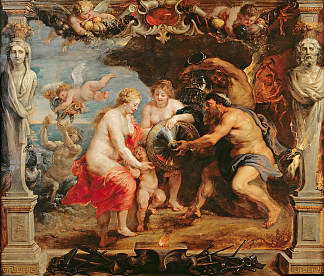 忒提斯从瓦肯努斯手中接过阿喀琉斯的武器 Thetis Receiving the Arms of Achilles from Vulcanus，彼得·保罗·鲁本斯