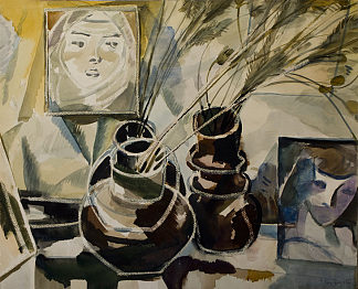 静物（带有女孩的肖像） Still Life (with a Portrait of a Girl) (1981)，马来亚彼得罗斯