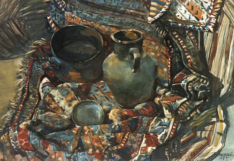 静物与亚美尼亚地毯 Still Life with Armenian Carpet (1985)，马来亚彼得罗斯