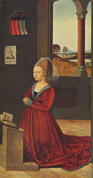 跪着的女性捐赠者 Kneeling female donor (c.1455)，佩特鲁斯·克里斯图斯