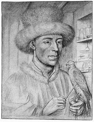 一个带着猎鹰的男人的肖像 Portrait of a Man with a Falcon (c.1447)，佩特鲁斯·克里斯图斯