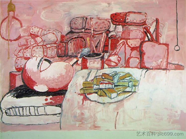 绘画、吸烟、饮食 Painting, Smoking, Eating (1972)，菲利普·加斯顿