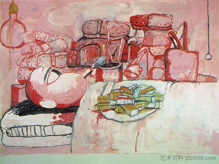 绘画、吸烟、饮食 Painting, Smoking, Eating (1972)，菲利普·加斯顿