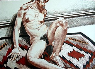 纳瓦霍地毯上的裸体 Nude on Navajo Rug (1972)，菲利普·佩尔斯坦