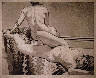 老印度地毯上的两个裸体 Two Nudes on Old Indian Rug (1971)，菲利普·佩尔斯坦