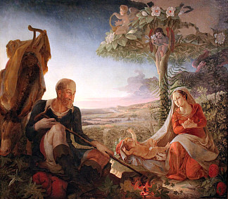 在飞往埃及的航班上休息 Rest on the Flight into Egypt (1805)，菲利普·奥托·朗格