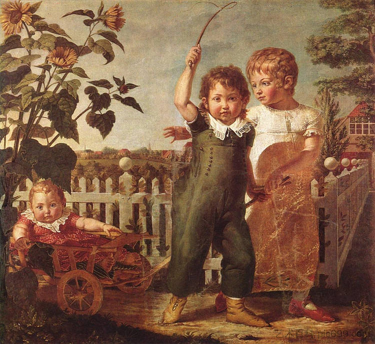 胡尔森贝克儿童 The Hulsenbeck Children (1806)，菲利普·奥托·朗格