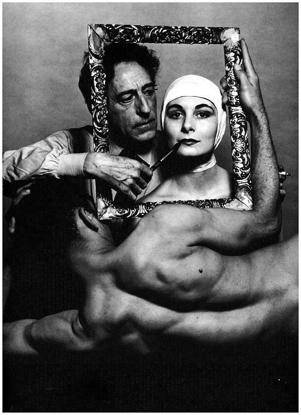 Jean Cocteau与女演员Ricki Soma和舞蹈家Leo Coleman合影 Jean Cocteau with actress Ricki Soma and dancer Leo Coleman (1949),菲利普·哈尔斯曼