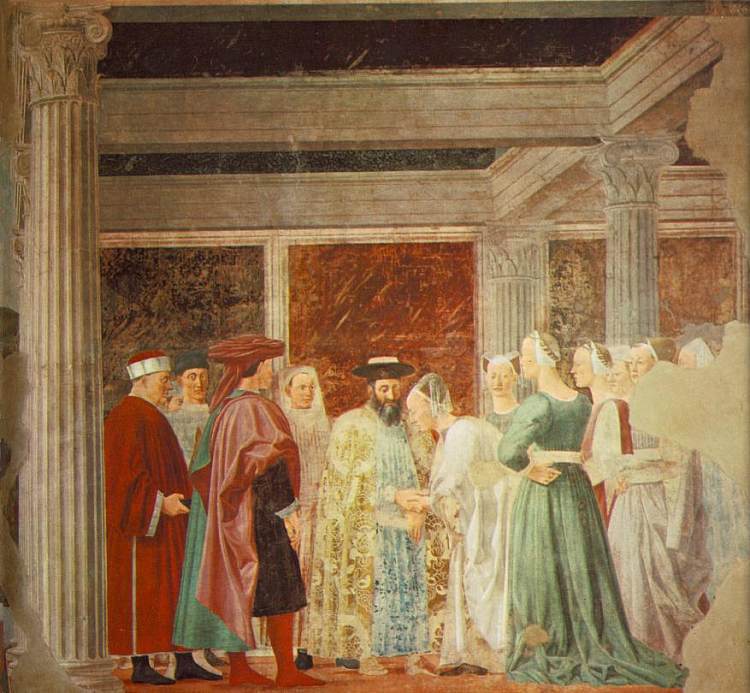 示巴女王与所罗门王的会面 Meeting between the Queen of Sheba and King Solomon (1452 - 1466)，皮耶罗·德拉·弗朗西斯卡