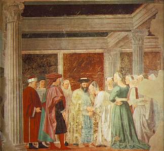 示巴女王与所罗门王的会面 Meeting between the Queen of Sheba and King Solomon (1452 – 1466)，皮耶罗·德拉·弗朗西斯卡