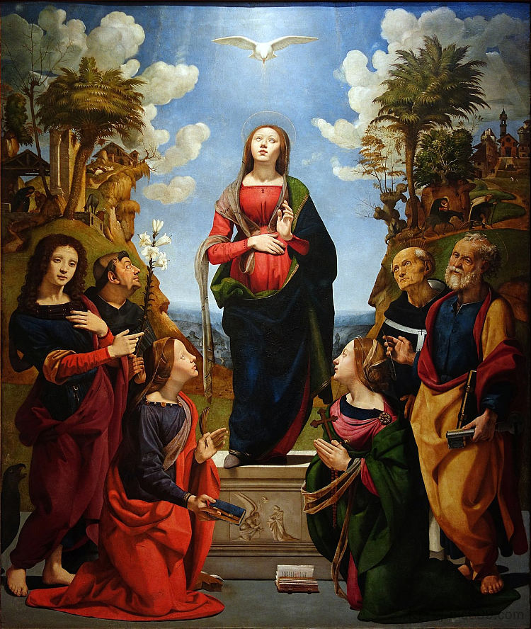 圣母无原罪 The Immaculate Conception with Saints (1510)，皮耶罗·迪·科西莫