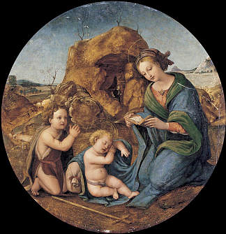 麦当娜和沉睡的基督孩子与婴儿施洗者圣约翰 The Madonna and sleeping Christ Child with the Infant Saint John the Baptist，皮耶罗·迪·科西莫