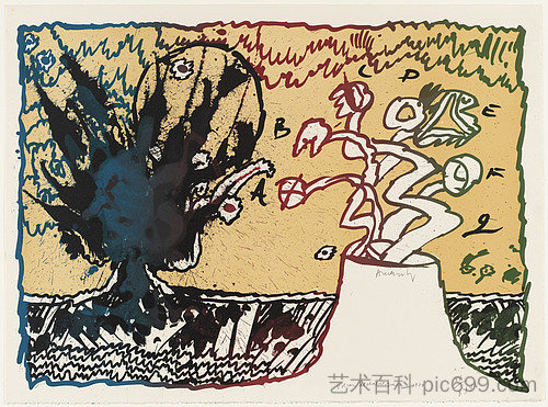 按字母顺序排列的火山（阿尔法贝蒂克火山） Alphabetical Volcano (Volcan Alphabétique) (1970)，皮埃尔・阿列钦斯