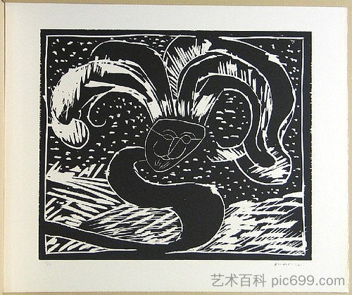 无题作品集 与木纹 （Au fil du bois） Untitled from the portfolio With the Grain of the Wood (Au fil du bois) (1973)，皮埃尔・阿列钦斯