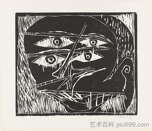 无题作品集 与木纹 （Au fil du bois） Untitled from the portfolio With the Grain of the Wood (Au fil du bois) (1973)，皮埃尔・阿列钦斯