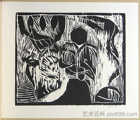 无题作品集 与木纹 （Au fil du bois） Untitled from the portfolio With the Grain of the Wood (Au fil du bois) (1973)，皮埃尔・阿列钦斯