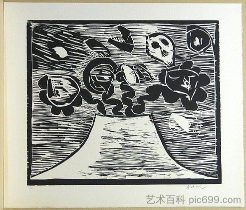 无题作品集 与木纹 (Au fil du bois) Untitled from the portfolio With the Grain of the Wood (Au fil du bois) (1973),皮埃尔・阿列钦斯