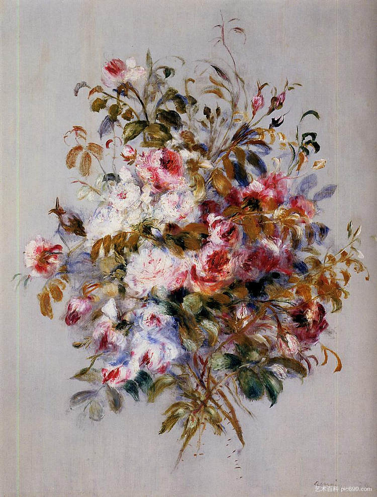 一束玫瑰 A Bouquet of Roses (1879)，皮耶尔·奥古斯特·雷诺阿