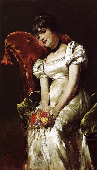 一个女孩 A Girl (c.1885)，皮耶尔·奥古斯特·雷诺阿