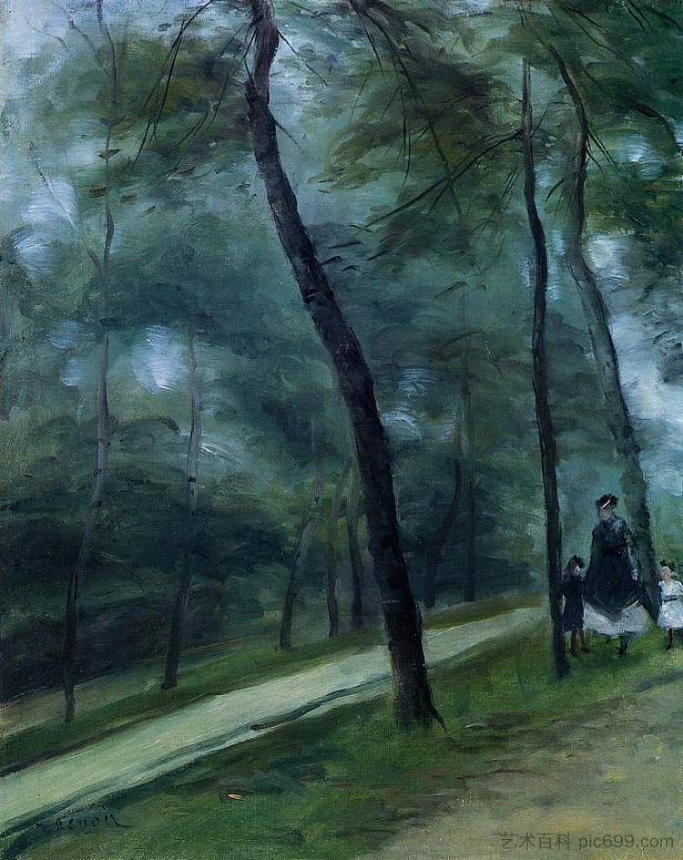 A Walk in the Woods （Madame Lecoeur and Her Children） A Walk in the Woods (Madame Lecoeur and Her Children) (1870)，皮耶尔·奥古斯特·雷诺阿