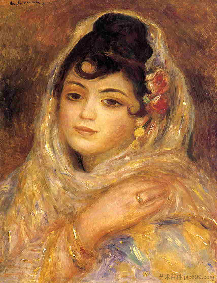 阿尔及利亚女人 Algerian Woman (1881)，皮耶尔·奥古斯特·雷诺阿