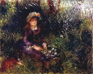 艾琳·查里戈特与一只狗 Aline Charigot with a Dog (1880)，皮耶尔·奥古斯特·雷诺阿