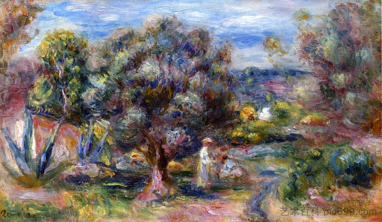 芦荟，采摘仙人掌 Aloe, Picking at Cagnes (1910)，皮耶尔·奥古斯特·雷诺阿