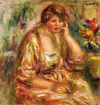 穿粉红色裙子的安德鲁 Andree in a Pink Dress (1917)，皮耶尔·奥古斯特·雷诺阿
