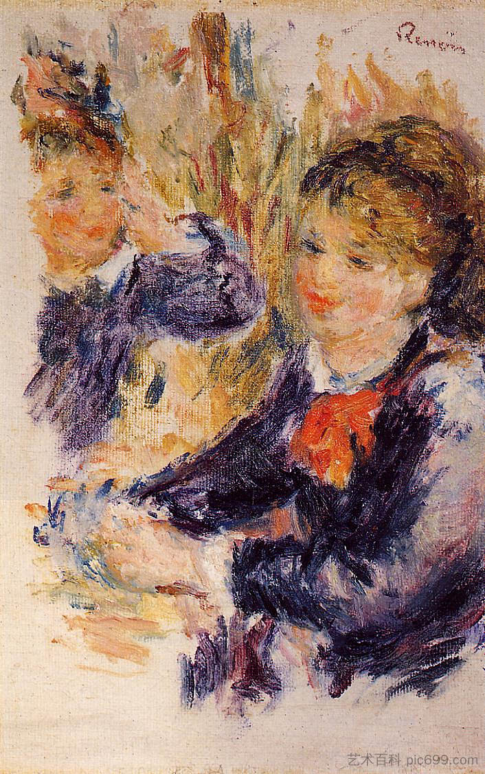 在米勒(书房) At the Milliner`s (study) (c.1878),皮耶尔·奥古斯特·雷诺阿