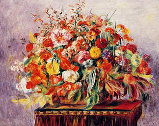 Basket of Flowers Basket of Flowers (1890)，皮耶尔·奥古斯特·雷诺阿