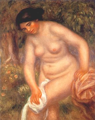 沐浴者擦身 Bather drying herself (1895)，皮耶尔·奥古斯特·雷诺阿