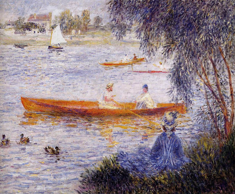 在阿让特伊划船 Boating at Argenteuil (1873)，皮耶尔·奥古斯特·雷诺阿