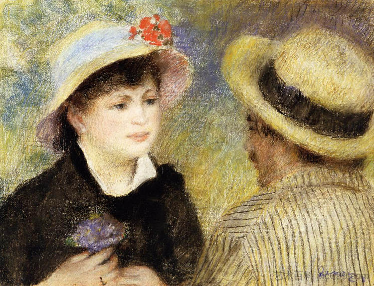 划船夫妇（艾琳·查里戈特和雷诺阿） Boating Couple (Aline Charigot and Renoir) (1880 - 1881)，皮耶尔·奥古斯特·雷诺阿