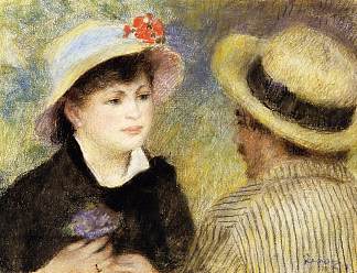 划船夫妇（艾琳·查里戈特和雷诺阿） Boating Couple (Aline Charigot and Renoir) (1880 – 1881)，皮耶尔·奥古斯特·雷诺阿
