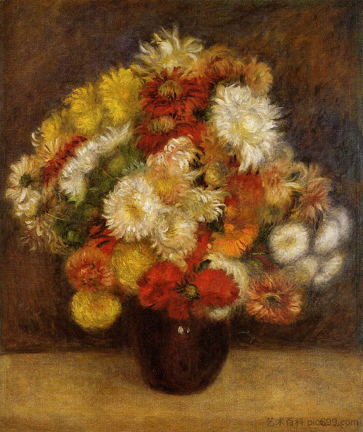 菊花束 Bouquet of Chrysanthemums (1881)，皮耶尔·奥古斯特·雷诺阿