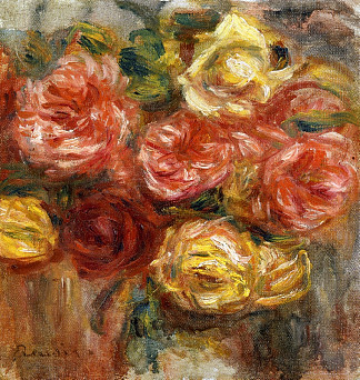 花瓶中的一束玫瑰 Bouquet of Roses in a Vase (1900)，皮耶尔·奥古斯特·雷诺阿