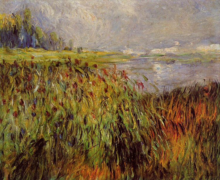 塞纳河畔的牛蹄子 Bulrushes on the Banks of the Seine (1874)，皮耶尔·奥古斯特·雷诺阿