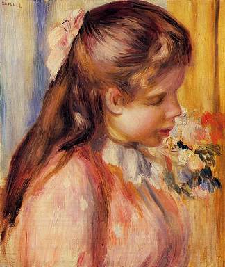 一个少女的半身像 Bust of a Young Girl (c.1895)，皮耶尔·奥古斯特·雷诺阿