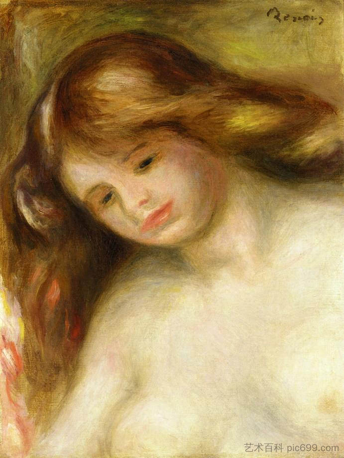 一个年轻的裸体半身像 Bust of a Young Nude (c.1902 - 1903)，皮耶尔·奥古斯特·雷诺阿