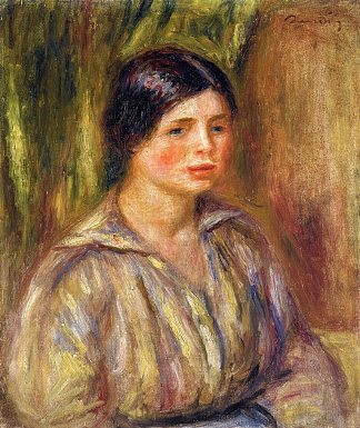 一个年轻女子的半身像 Bust of a Young Woman (1913)，皮耶尔·奥古斯特·雷诺阿